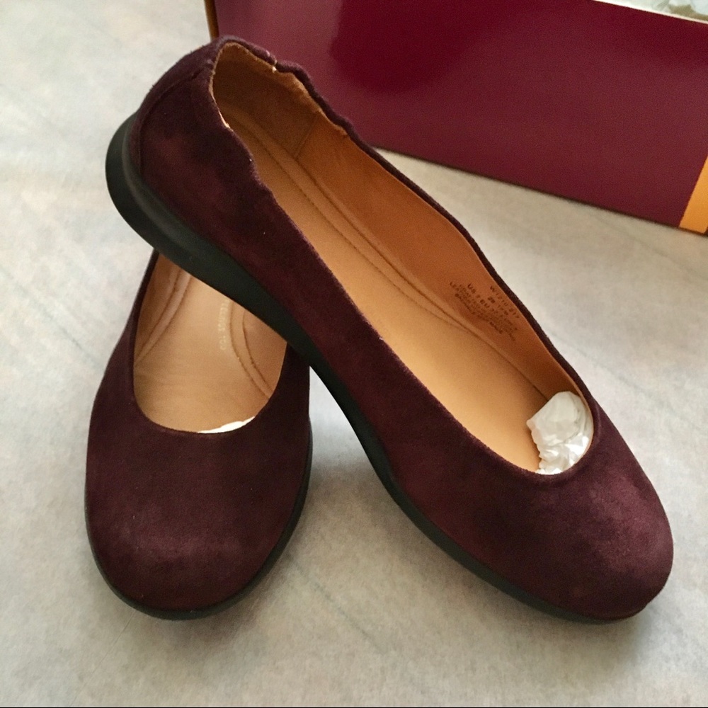 NIB Samuel Hubbard Freedom Dance Ballet Flats Everyday Wear Shoes | Wine Suede